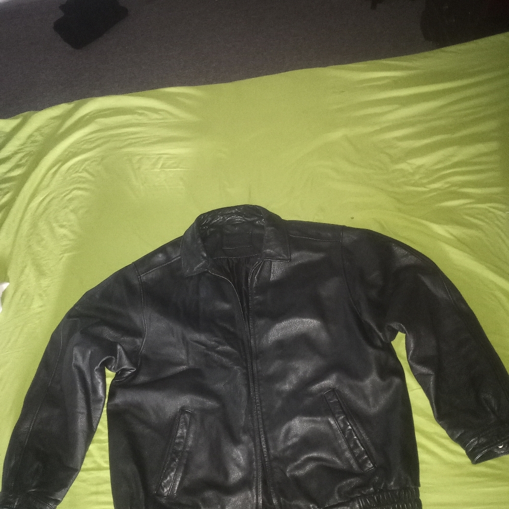 Croft & Barrow Men's Leather Bomber Jacket
